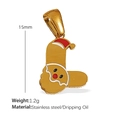 18k vergoldeter Edelstahl-Weihnachtsanhänger mit Weihnachtsmann-Motiv und 15mm Höhe - Weihnachtsmann Buchstabe Y Anhänger (PJ45GY)