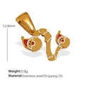 Weihnachts-Lebkuchenmann S-Anhänger aus goldenem Edelstahl mit roten Emaille-Details - Weihnachtsmann Buchstabe Z Anhänger (PJ45GZ)