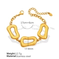 Bracciale a catena in acciaio dorato con maglie geometriche cave e chiusura a moschettone - Bracciale Oro