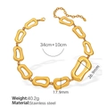 Collana a catena grossa dorata in acciaio inossidabile con maglie ovali e chiusura - Collana d'oro