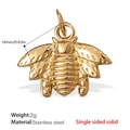 Golden stainless steel bee pendant with single-sided solid design and 16mm width - Bee Style (PJ207G) / Pendant Only (Without Chain)