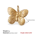 18K gold plated stainless steel butterfly pendant featuring detailed wing texture - Butterfly Style (PJ208G) / Pendant Only (Without Chain)