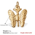 Golden butterfly pendant in stainless steel with detailed vein textures and single-sided solid design - Butterfly Style (PJ210G) / Pendant Only (Without Chain)
