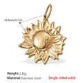 18K gold-plated stainless steel sunflower pendant measuring 18.4mm with petal texture - Sunflower Style (PJ212G) / Pendant Only (Without Chain)