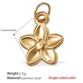 Golden frangipani flower pendant in stainless steel, measuring 16.5mm and weighing 1.5g - Tropical Flower Style (PJ214G) / Pendant Only (Without Chain)