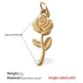 Pendentif rose en acier inoxydable plaqué or 18K de 24mm pour la création de bijoux - Pendentif Rose Doré (PJ216G)