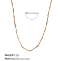 18K gold plated stainless steel bamboo chain necklace, 40cm with 5cm extension - Minimalist Thin Chain Style (XL432G)