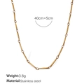 Minimalist 18K gold plated stainless steel bamboo link chain necklace for women and men - Bamboo Joint Style (XL433G)