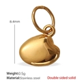 Pendentif fève en acier inoxydable doré pour colliers DIY, design double face de 8,4mm - Style Mini Haricot(PJ175G)