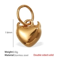 Polished golden stainless steel devil heart pendant with 7.8mm height and solid finish - Devil Heart Style(PJ181G)