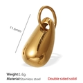 Solid gold stainless steel teardrop pendant charm 11.6mm for necklaces and earrings - Waterdrop Style (PJ183G)
