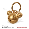 Polished gold stainless steel mouse head pendant with 7.8mm height and 1g weight - Mouse Head Style(PJ184G)