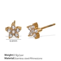 Boucles d'oreilles étoiles en acier inoxydable doré avec strass scintillants - Boucles d'Oreilles Clous Strass Forme Étoile (EH896WEG)