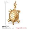 Golden sea turtle stainless steel pendant with a solid single-sided mirror finish - Turtle Style (PJ186G) / Pendant Only (No Chain) / Gold