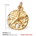 Golden sand dollar pendant in stainless steel with a single-sided solid star design - Sand Dollar Style (PJ187G) / Pendant Only (No Chain) / Gold