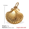 18K gold plated stainless steel seashell pendant charm 14.5mm for DIY necklace making - Scallop Shell Style (PJ188G) / Pendant Only (No Chain) / Gold