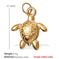 Poliertes 18k vergoldetes Edelstahl-Schildkröten-Anhänger für DIY Schmuckherstellung - Große Schildkröte (PJ192G) / Nur Anhänger (Keine Kette) / Gold