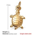 Schildkröten-Anhänger aus 18k vergoldetem Edelstahl, 17mm einseitig solides Design - Realistische Schildkröte (PJ193G) / Nur Anhänger (Keine Kette) / Gold
