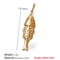 Goldener Fischanhänger aus Edelstahl für DIY-Schmuck, 22,5 mm groß und 1,2 g schwer - Fisch-Stil (PJ195G) / Nur Anhänger (Keine Kette) / Gold