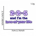 Purple embroidered quote patch with graffiti letters for clothing iron-on badge - Humorous Text Patch Style