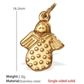Goldener Engelsanhänger aus Edelstahl mit detaillierten Flügeln und 1,8 g Gewicht - Engel-Stil (PJ199G) / Nur Anhänger (Keine Kette) / Gold