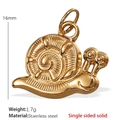 Goldener Edelstahl-Schneckenanhänger mit 16mm Spiralhaus und detaillierten Fühlern - Schnecken-Stil (PJ202G) / Nur Anhänger (Keine Kette) / Gold