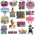 Close-up of 16 colorful 2026 graduation embroidery patches with detailed stitching - Graduation Patch Assorted (毕业生布贴组合16个装)