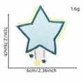 Blue star embroidery patch with small dangling stars and dimensions 7cm x 6cm - Star Pendant (Blue Series Patch 8#)