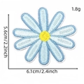 Light blue daisy flower embroidery patch with dimensions 5.6x6.1cm for clothing - Light Blue Daisy (Blue Series Patch 13#)