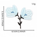 Light blue flower embroidery patch for clothes with 2.4 inch width dimensions - Double Floral (Blue Series Patch 14#)