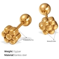 18K vergoldete Edelstahl-Blumenohrstecker mit präzisen 6mm Größenangaben für Damen - 6mm