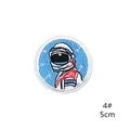 Detailed embroidery of a round 5cm space astronaut patch with fine stitching - Astronaut Walking Style (4#)