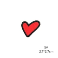 Detailed macro shot of a small red heart embroidered patch with black border trim - Red Heart Shape Style (5#)
