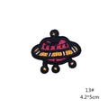 Detailed UFO spacecraft embroidered iron-on patch with size dimensions 4.2x5cm - UFO Alien Style (13#)