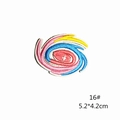 Detailed macro view of colorful swirl embroidery patch with dense stitching details - Vortex Style (16#)