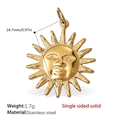 Μενταγιόν ήλιος από ανοξείδωτο ατσάλι 18K 24,7mm με συμπαγή σχεδιασμό - Στυλ Μεγάλο Πρόσωπο Ήλιος (PJ262G)