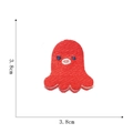 Close-up of red cartoon octopus embroidery patch showing 3.8cm size and texture - Red Cartoon Octopus Style (10#)