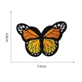 Detailed view of yellow butterfly embroidery patch with dimensions 4.8cm by 7.0cm - Yellow Butterfly