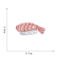 Detailed shrimp sushi embroidered patch with precise 2.6cm by 5.7cm size dimensions - Shrimp Sushi Style (12#)