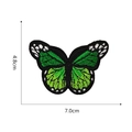 Detailed view of green butterfly embroidery patch with dimensions of 7.0cm and 4.8cm - Green Butterfly