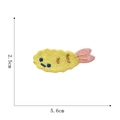 Detail view of cartoon shrimp tempura embroidery patch showing 5.6cm by 2.5cm dimensions - Shrimp Tempura Style (4#)