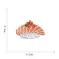 Detailed salmon sushi embroidery patch showing size dimensions 5.2cm by 3.3cm on white backdrop - Salmon Sushi Style (1#)