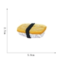Detailed view of tamago sushi embroidery patch showing 5.0cm x 2.7cm size dimensions - Tamagoyaki Sushi Style (13#)