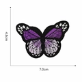 Detailed embroidery of purple butterfly patch with black border and 7.0x4.8cm dimensions - Purple Butterfly