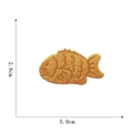 Detailed close-up of fish-shaped embroidery patch with precise dimensions 5.0cm x 2.8cm - Taiyaki Style (5#)