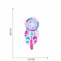 Detailed embroidered dreamcatcher patch showing pink and blue feathers with dimensions 8.6x3.9cm - 13#-Ethnic Dreamcatcher