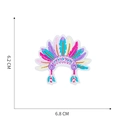 Detailed view of colorful feather headdress embroidery patch with 6.8x6.2 cm dimensions - 12#-Indian Feather Headdress