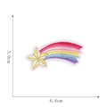 Detail view of rainbow star embroidery patch showing vibrant threads and precise 6.6cm width - 3#-Rainbow Star