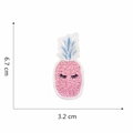 Pink pineapple embroidery patch with blue leaves and cute eyelashes, 6.7x3.2 cm - 1#-Cute Eyelash Pineapple