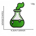 Parche bordado de matraz científico con poción verde para decoración de ropa, altura 7,5cm - Estilo de Frasco de Experimento Verde (3#)
